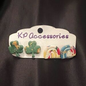 KP Accessories Shamrock Rainbow Earrings